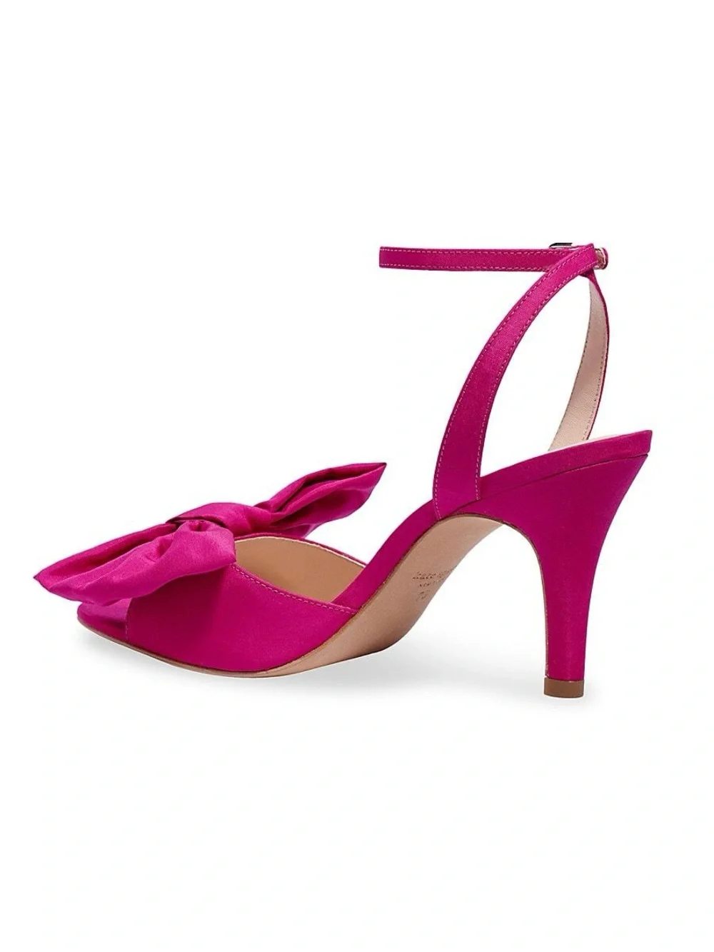 Kate Spade Gloria Bow Ankle-Strap Heels in Magenta Crush - Picture 3 of 11
